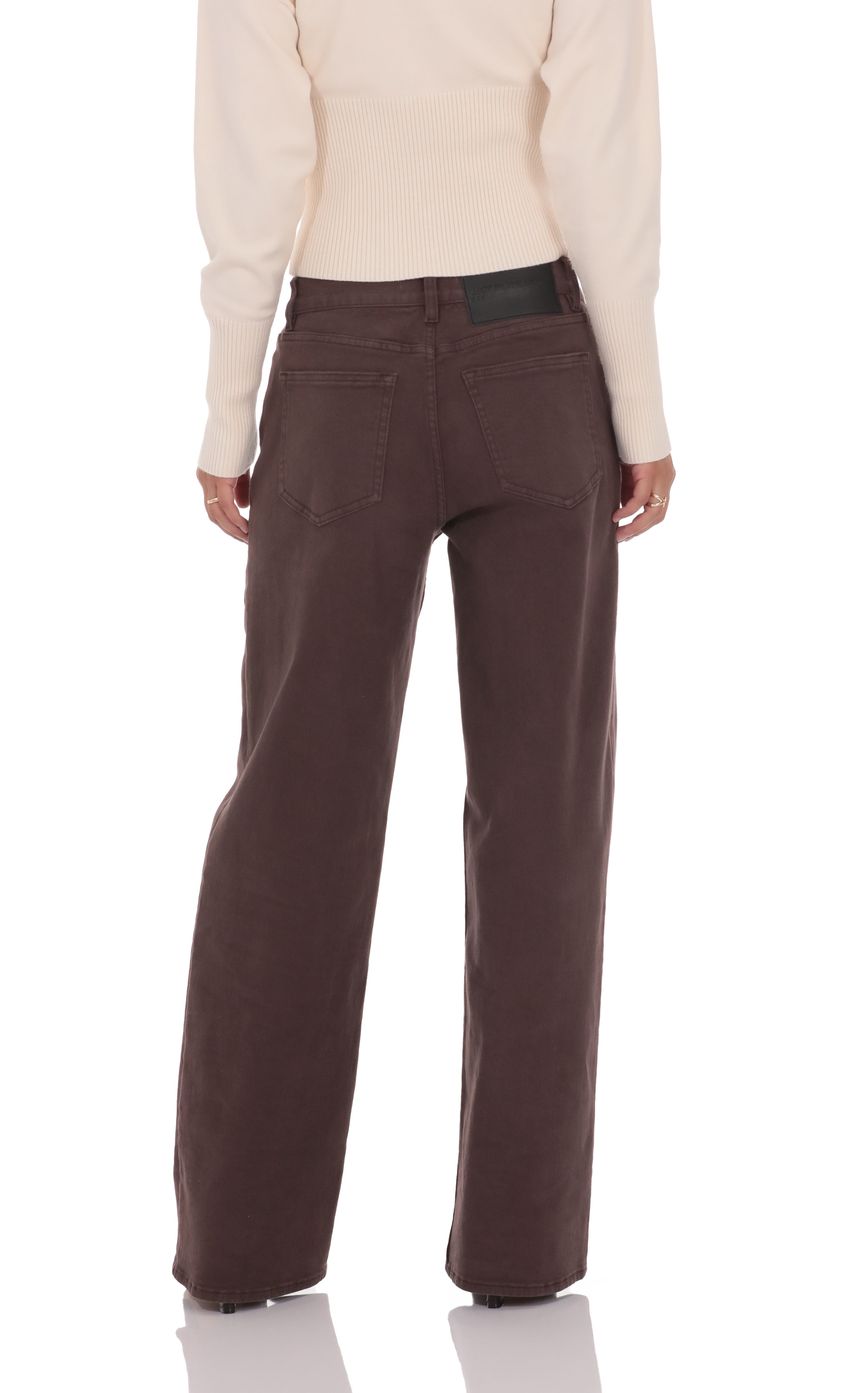 Изображение товара для Джинсы свободного кроя в шоколадном оттенке