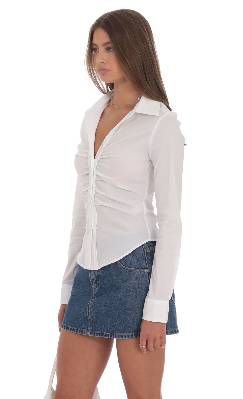 Изображение товара для Белая рубашка на пуговицах