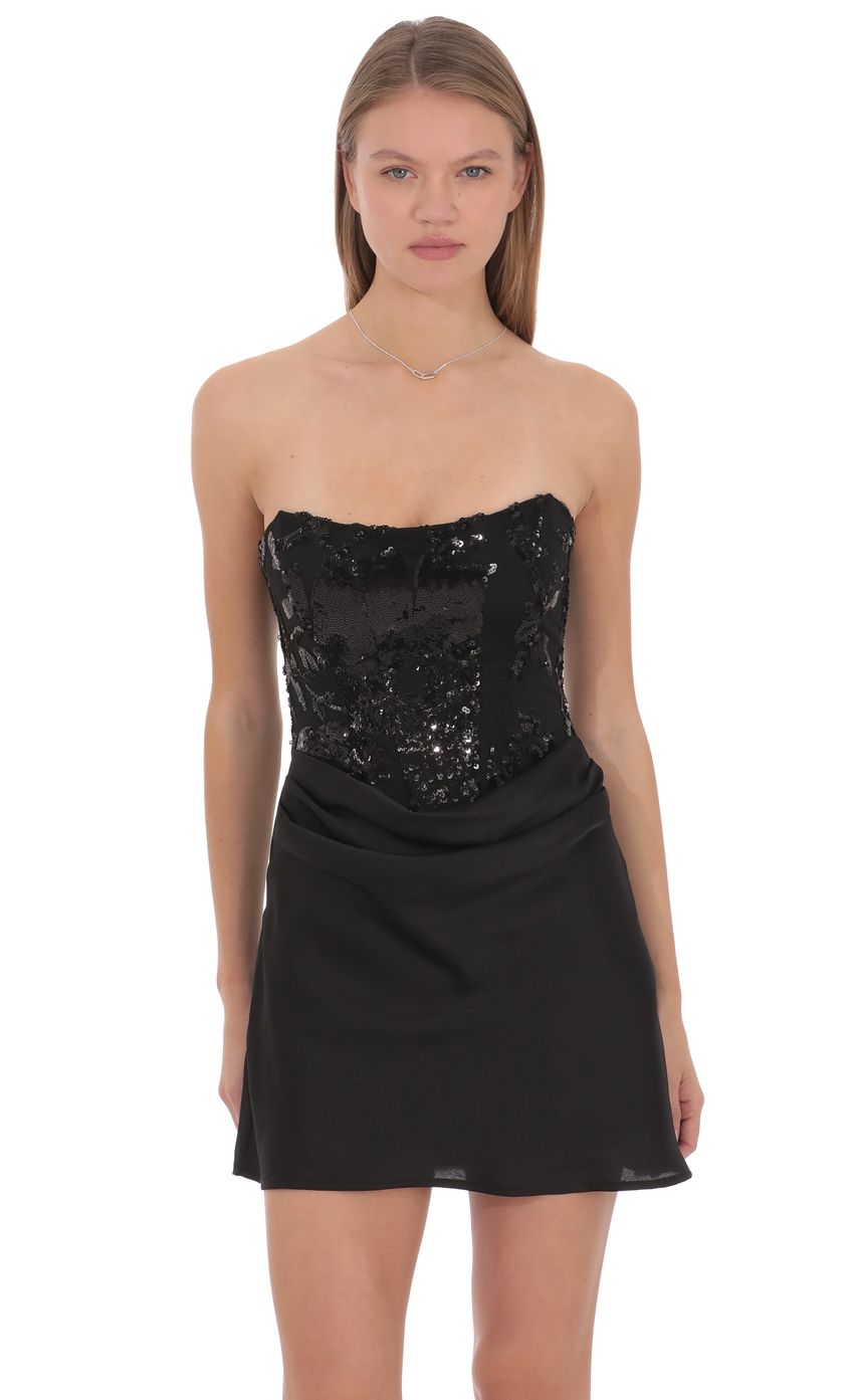 Product image for Virelia Corset Mini Dress in Black