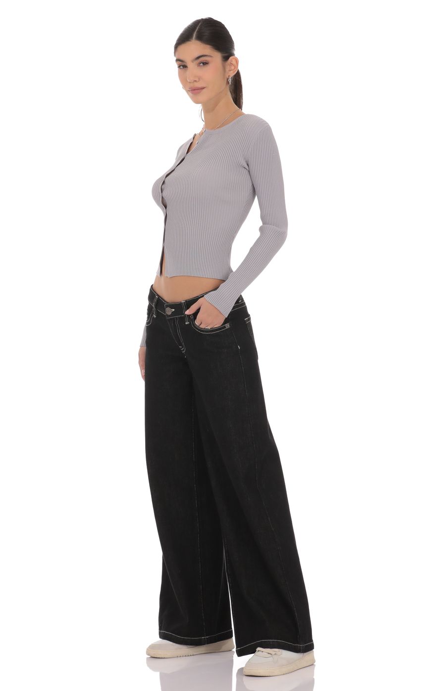 Product image for Low Rise Wide Leg Jeans in Black