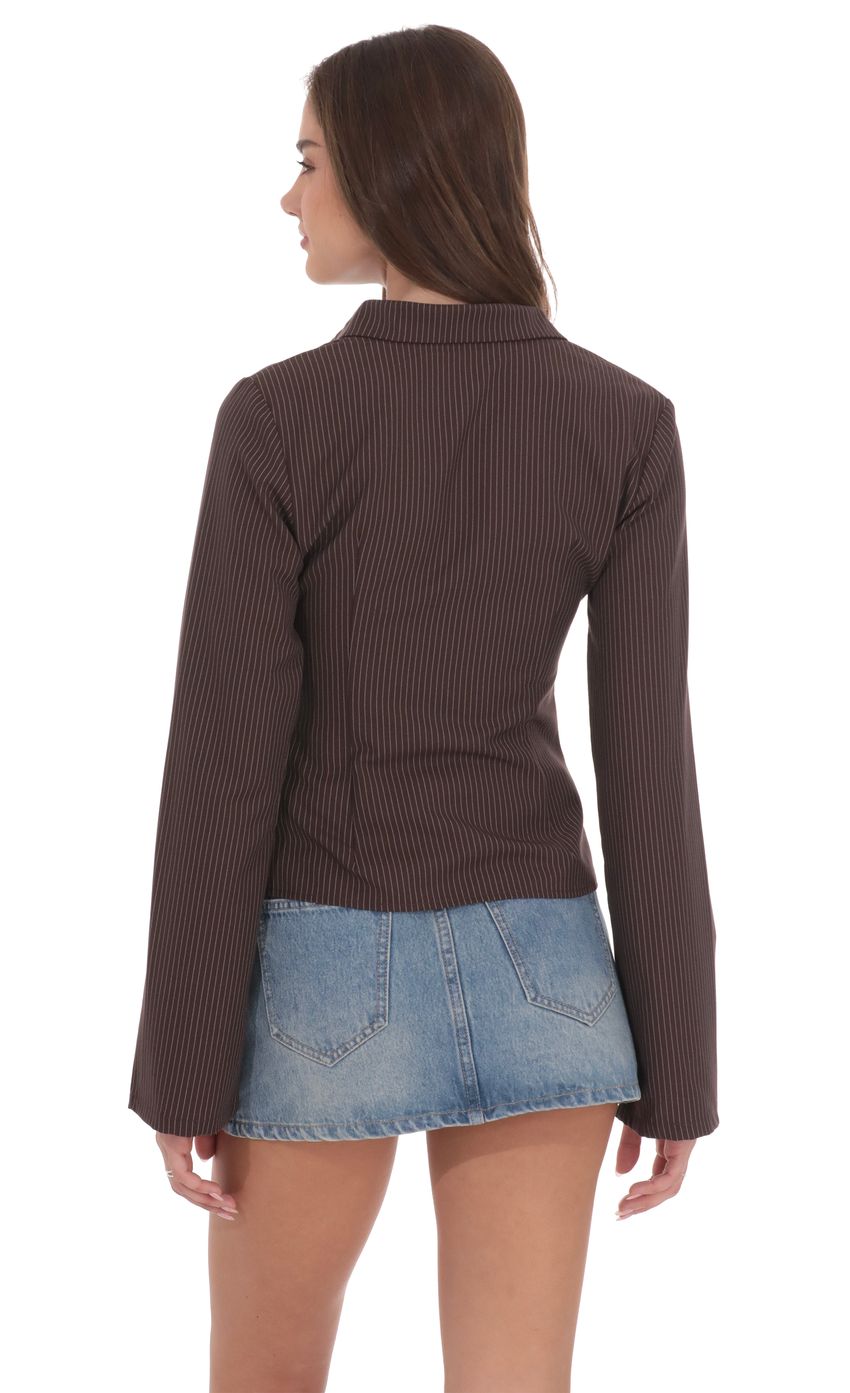 Изображение товара для Рубашка в коричневую полоску на пуговицах