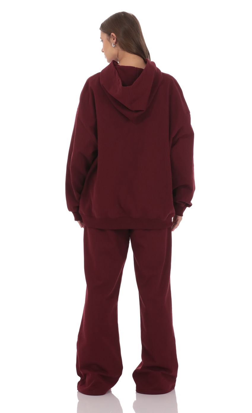Product image for Cinchable Cuff Lucy Sweatpants in Burgundy