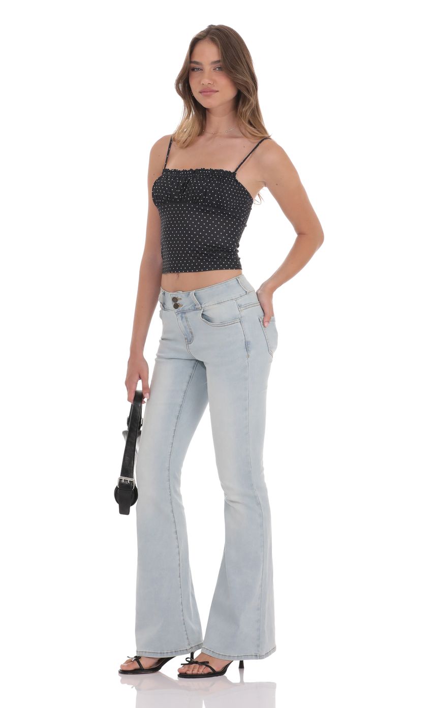 Picture Low Rise Flare Jeans in Light Denim. Source: https://media-img.lucyinthesky.com/data/product-media/850xAUTO/bcdc4347-ed98-49cb-b432-9bfd70ab7227.jpg