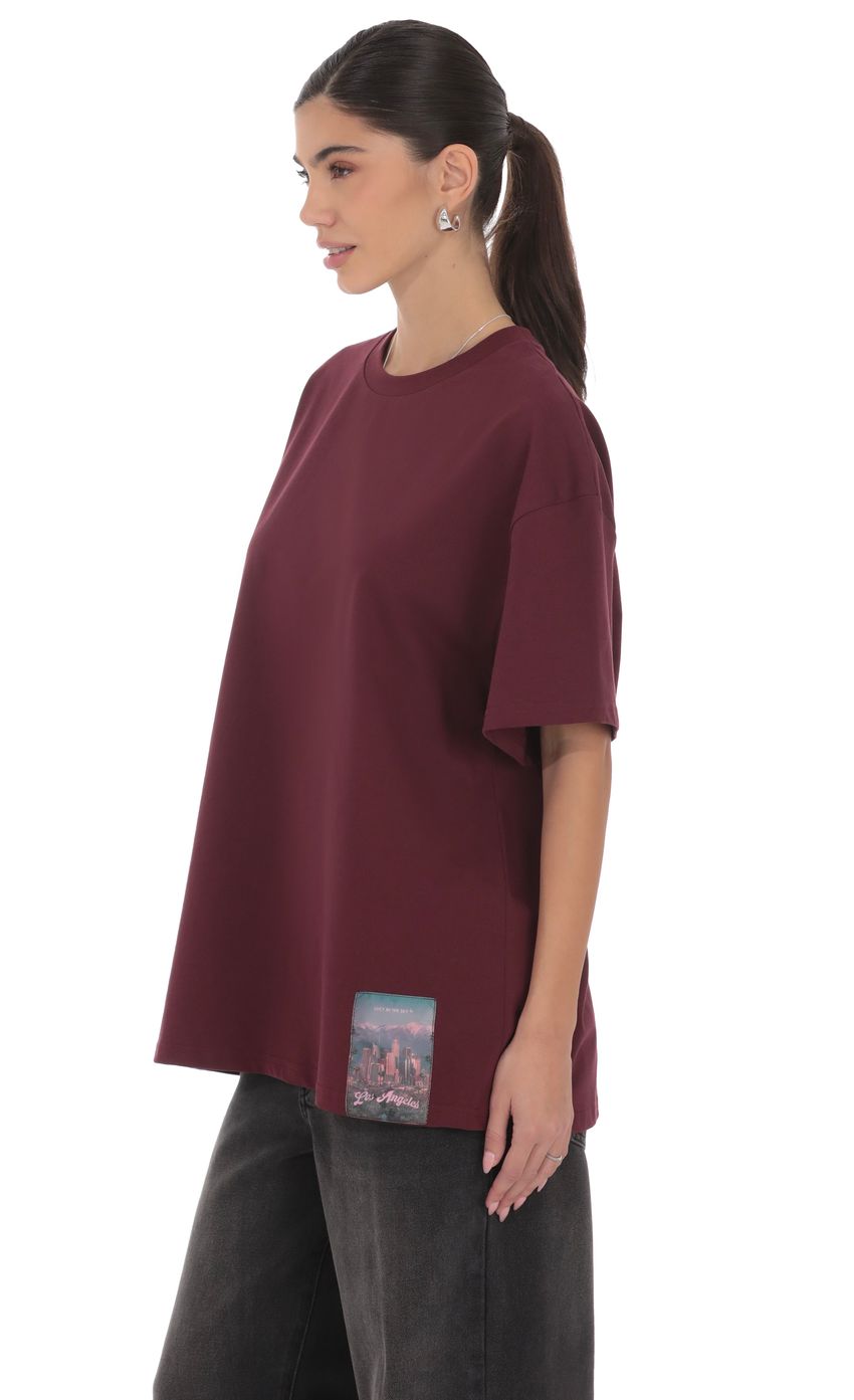 Product image for Lucy Graphic T-Shirt in Burgundy