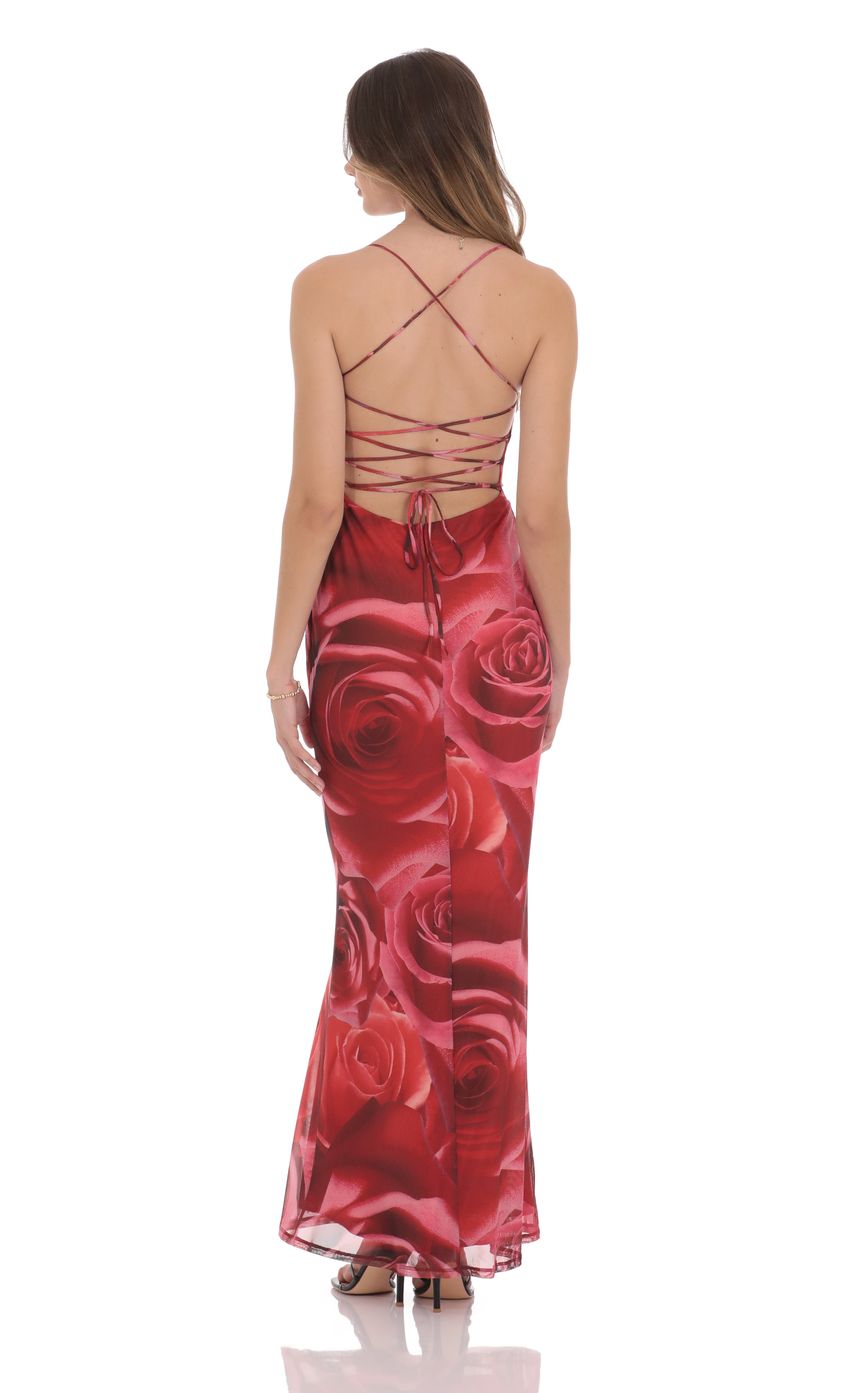 Picture Floral Bodycon Open Back Maxi Dress in Red. Source: https://media-img.lucyinthesky.com/data/product-media/850xAUTO/bfd68164-9c68-4c9f-9af2-850d97f590c2.jpg