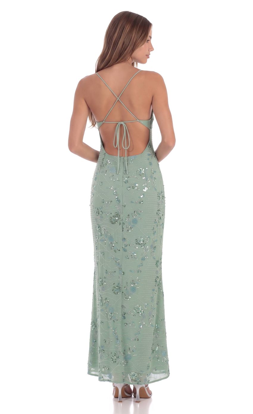 Product image for Embellished Maxi Dress in Green