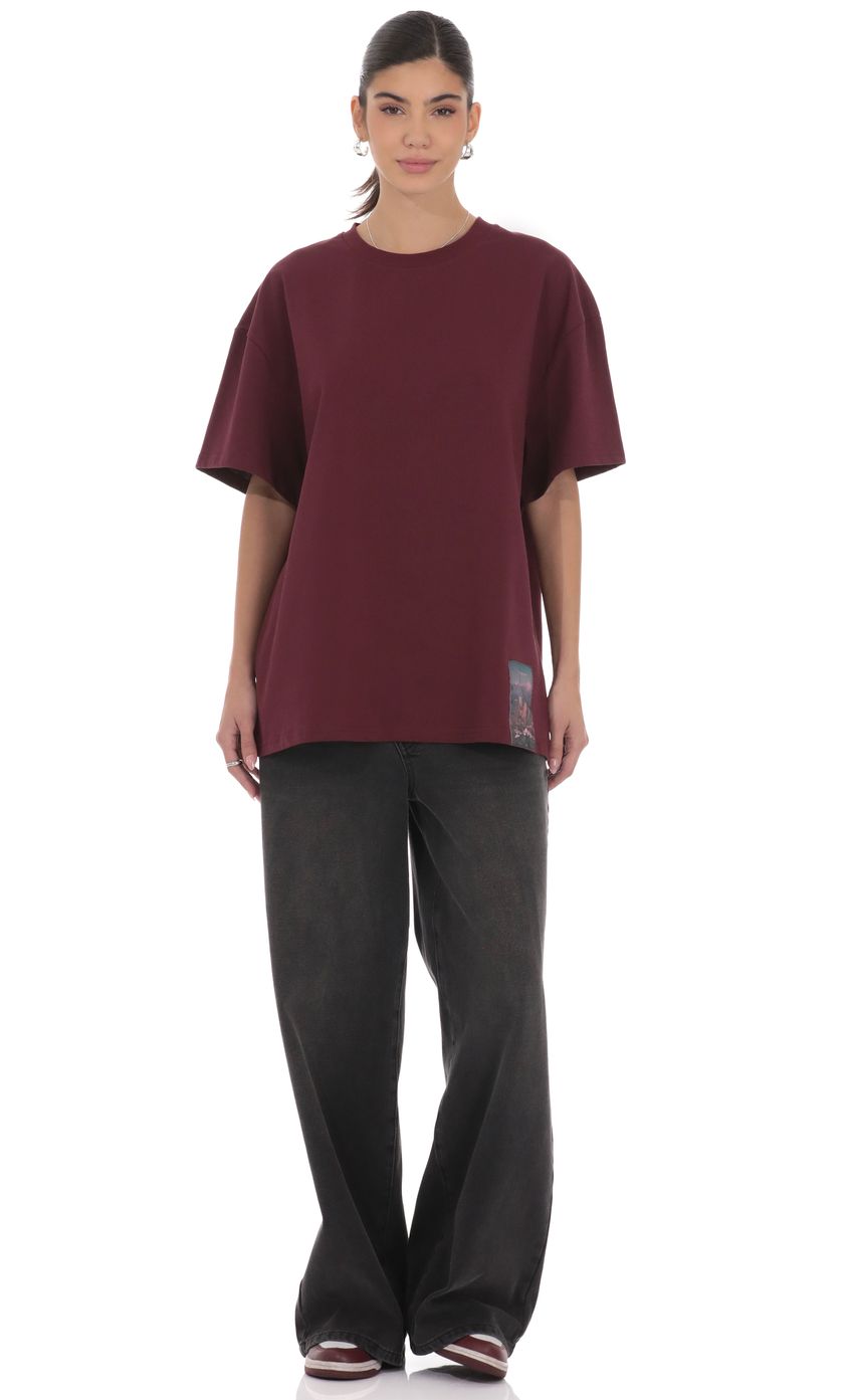 Product image for Lucy Graphic T-Shirt in Burgundy
