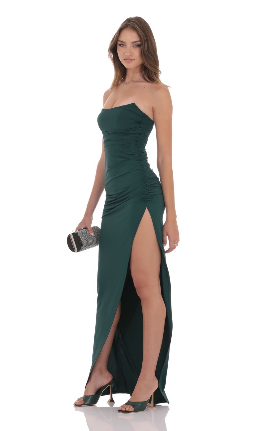 Product image for Corset Strapless Maxi Dress in Green