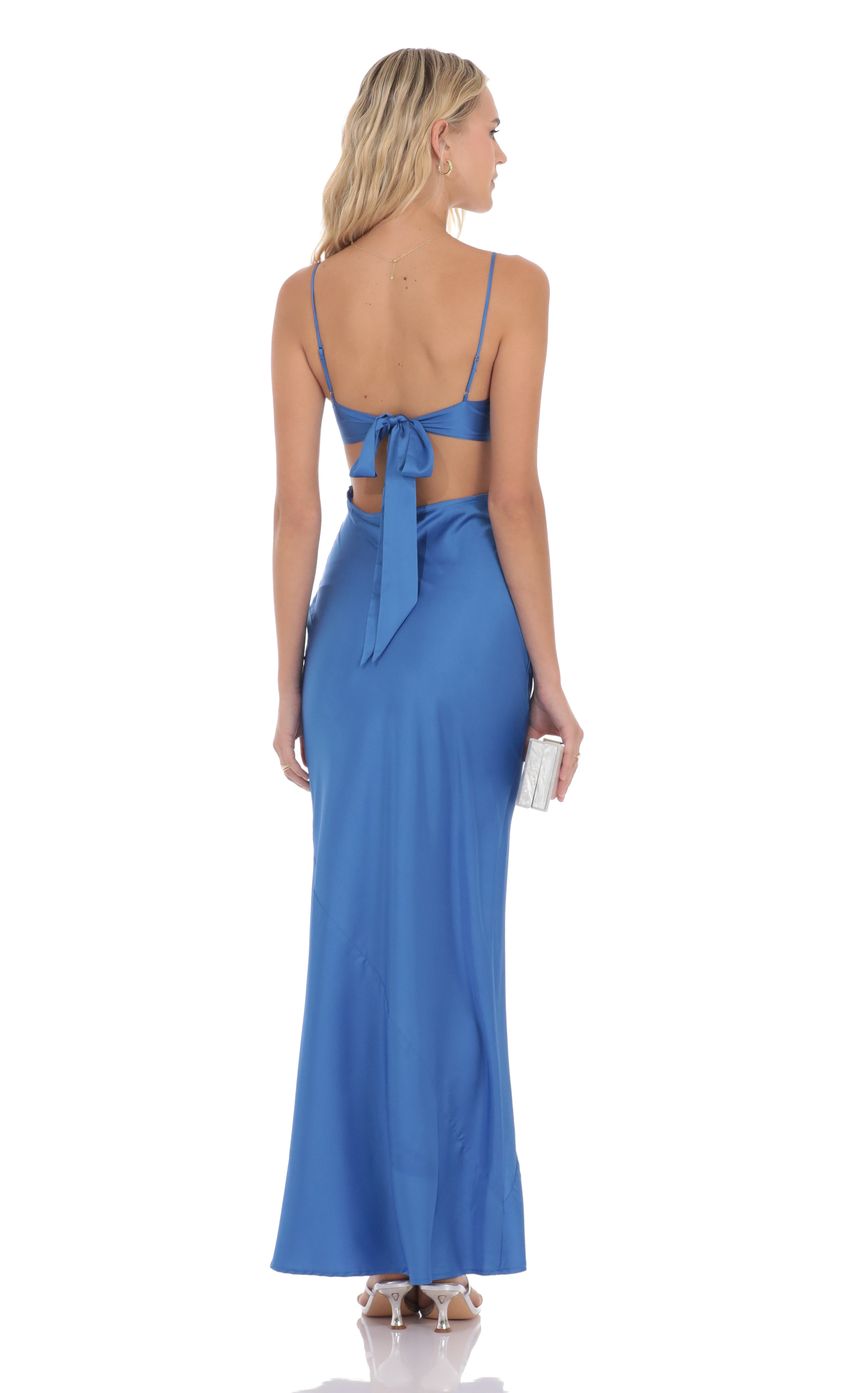Picture Satin Back Tie Maxi Dress in Royal Blue. Source: https://media-img.lucyinthesky.com/data/product-media/850xAUTO/c33a97ae-f5cc-4b3a-8a17-00fa9e7852ca.jpg