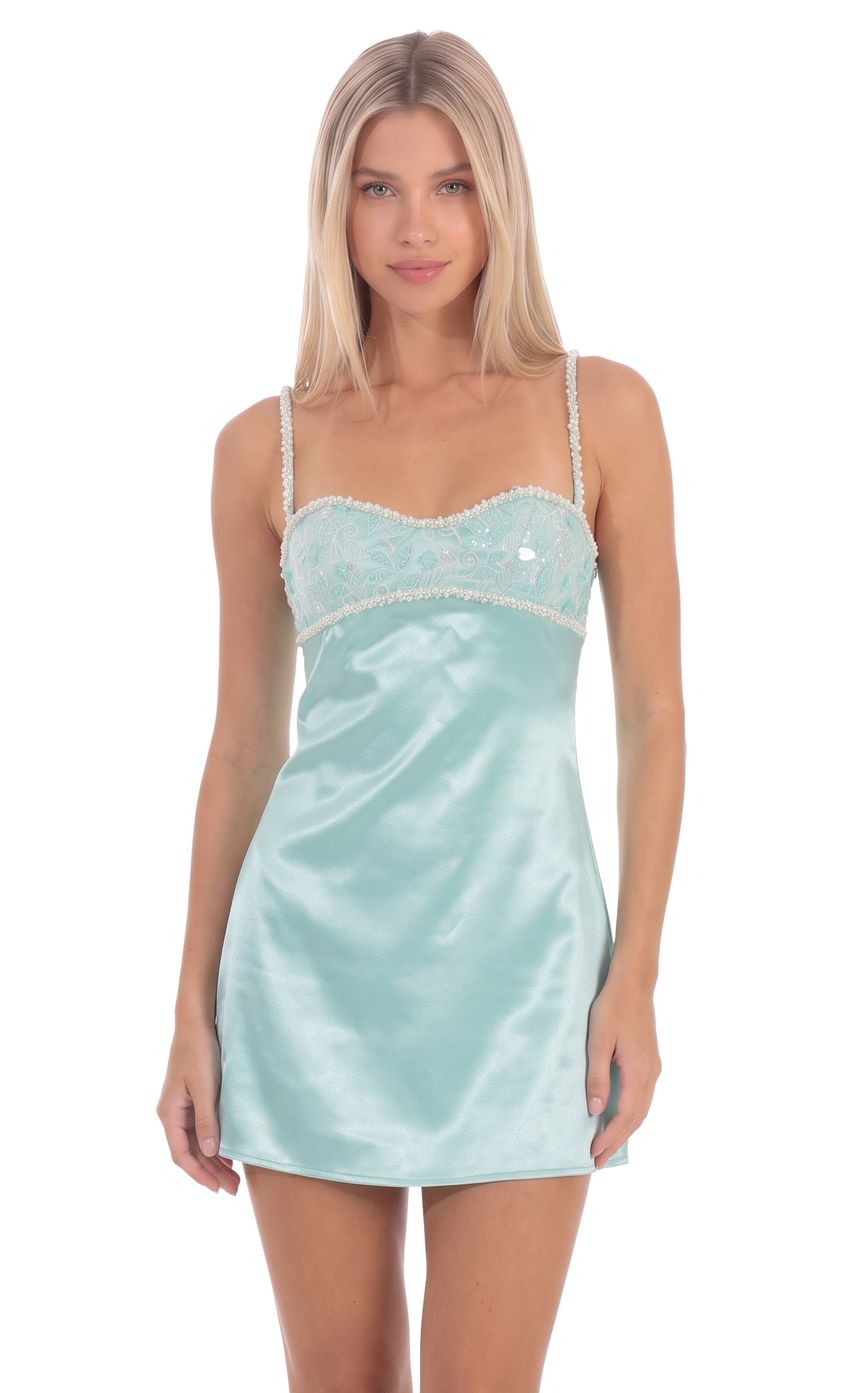 Product image for Sequin Sweetheart Mini Dress in Mint