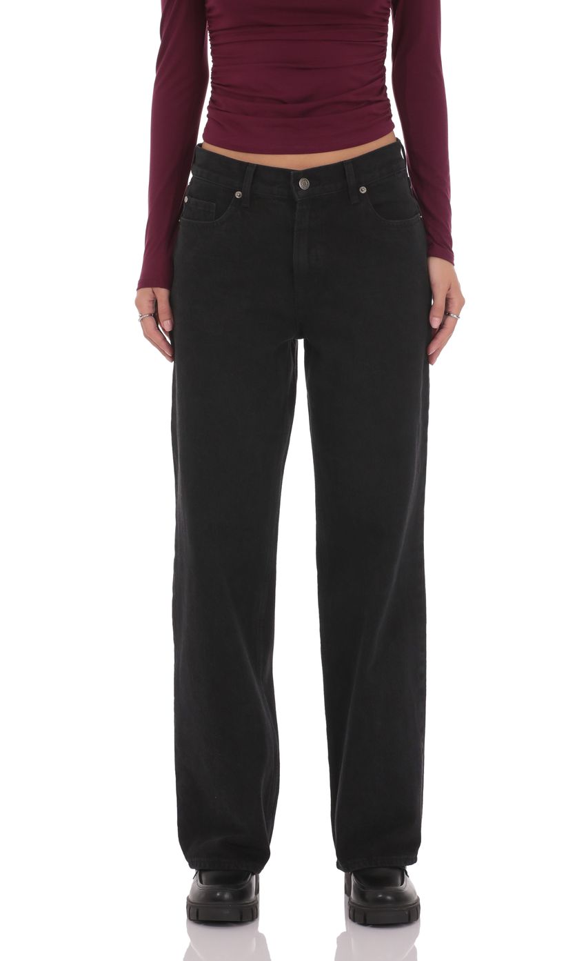 Product image for Mid Rise Baggy Jeans in Black