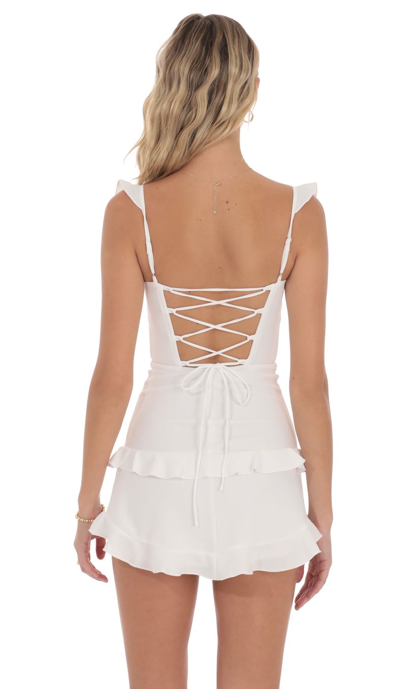 Product image for Ruffle Corset Dress in White