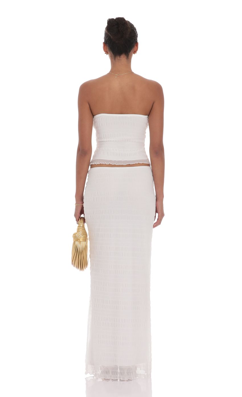 Product image for Textured Tube Two Piece Set in White