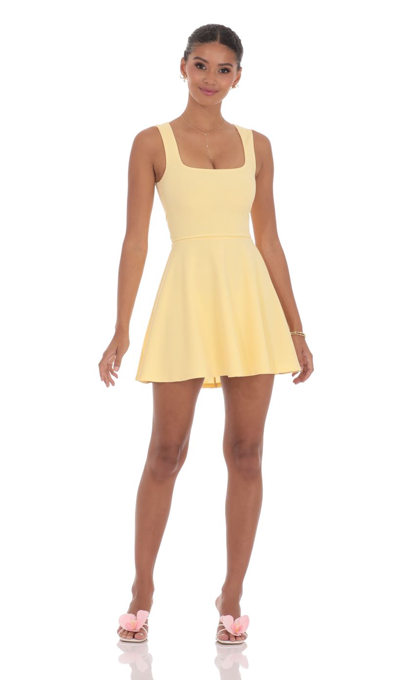 Picture Back Bow A-Line Dress in Yellow. Source: https://media-img.lucyinthesky.com/data/product-media/850xAUTO/c5586c3a-c4a8-497c-81ce-a7fd586eefd8.jpg