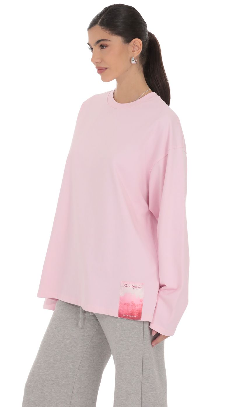 Product image for Lucy Graphic Crewneck Shirt in Pink