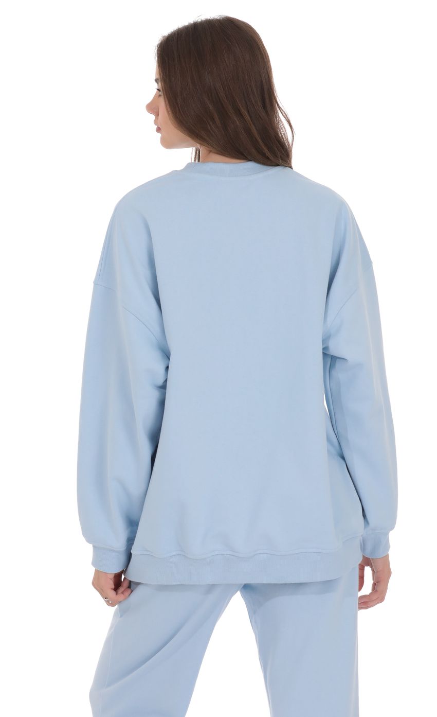 Product image for Lucy Oversized Crewneck in Blue
