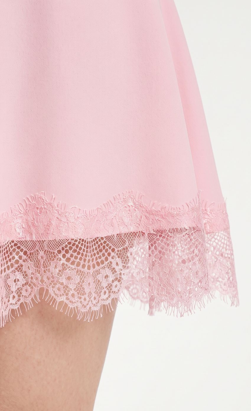 Product image for Strapless Dress with Lace-trim Hem in Pink