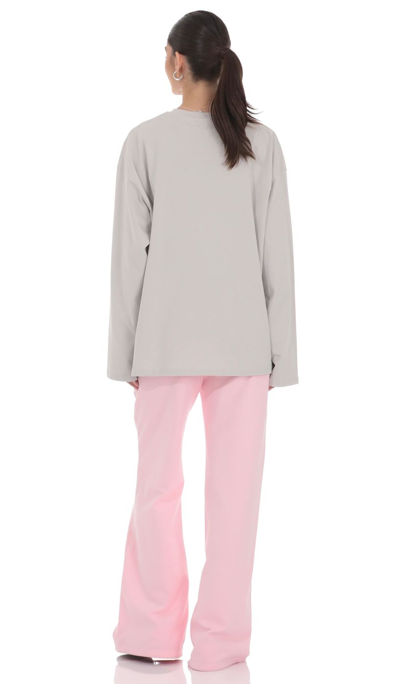 Product image for Lucy Graphic Crewneck Shirt in Grey