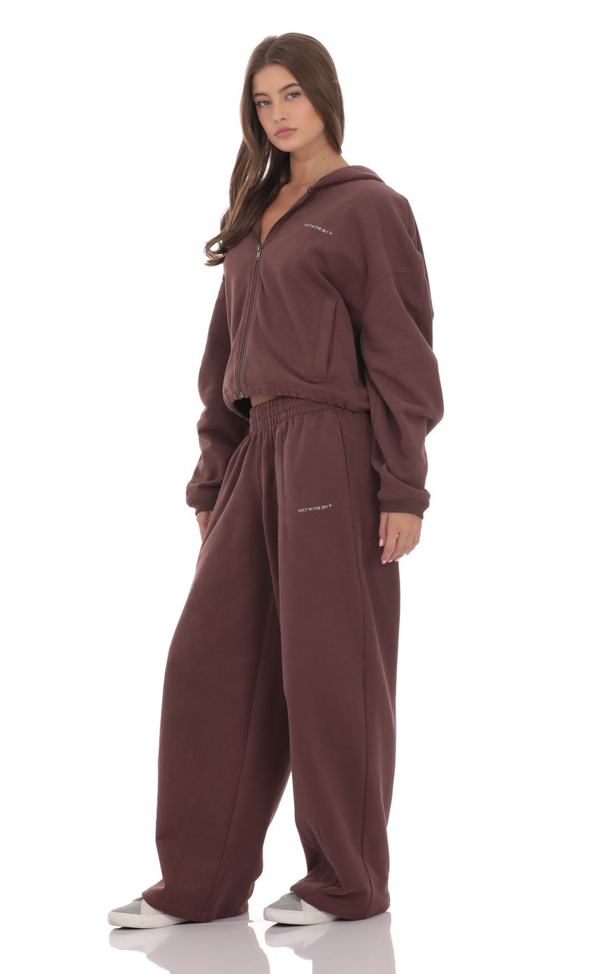 Изображение товара для Флисовые спортивные брюки в коричневом цыете