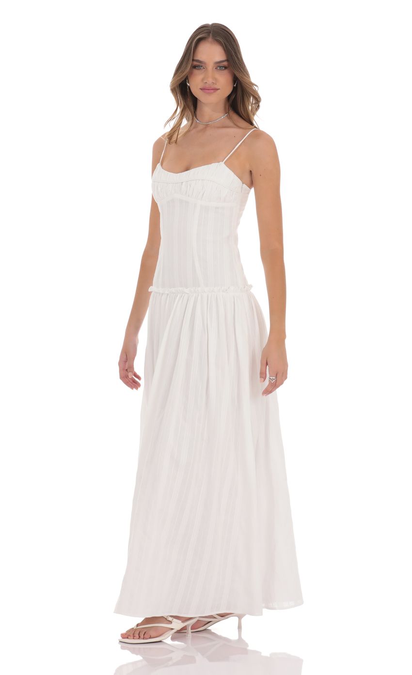 Picture Embroidered Striped Maxi Dress in White. Source: https://media-img.lucyinthesky.com/data/product-media/850xAUTO/cb91f64b-5ba2-43a2-b459-96ef75959029.jpg