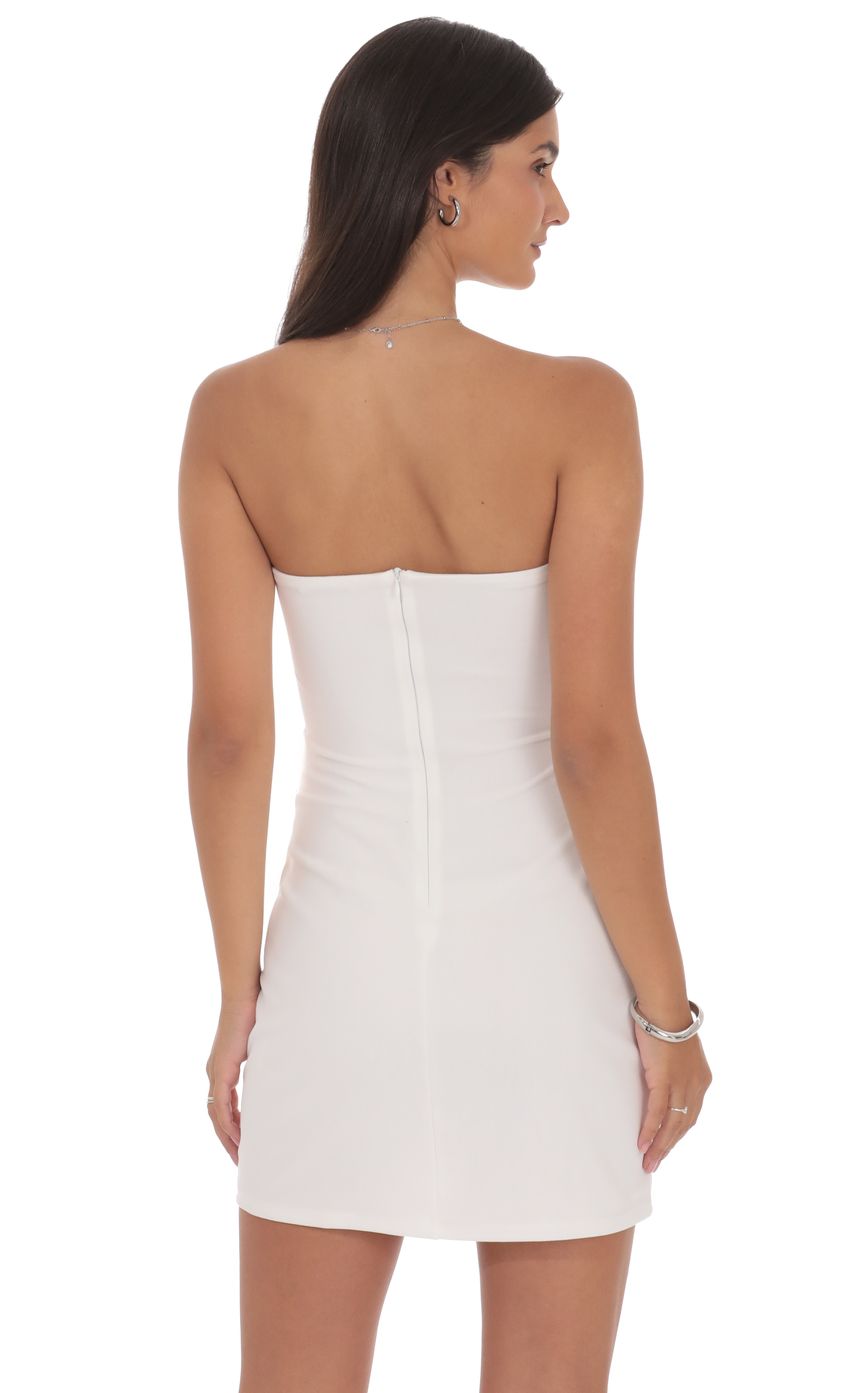 Product image for Pearl Butterfly Strapless Dress in White