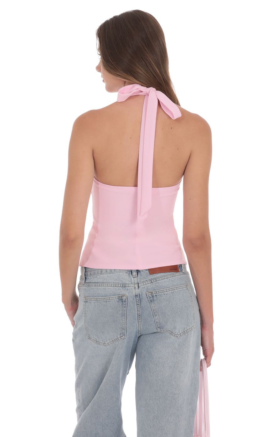 Product image for Cutout Floral Embellished Top in Pink