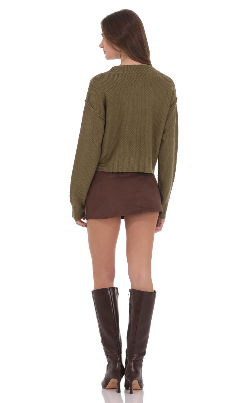 Product image for Cable Knit Cardigan in Olive