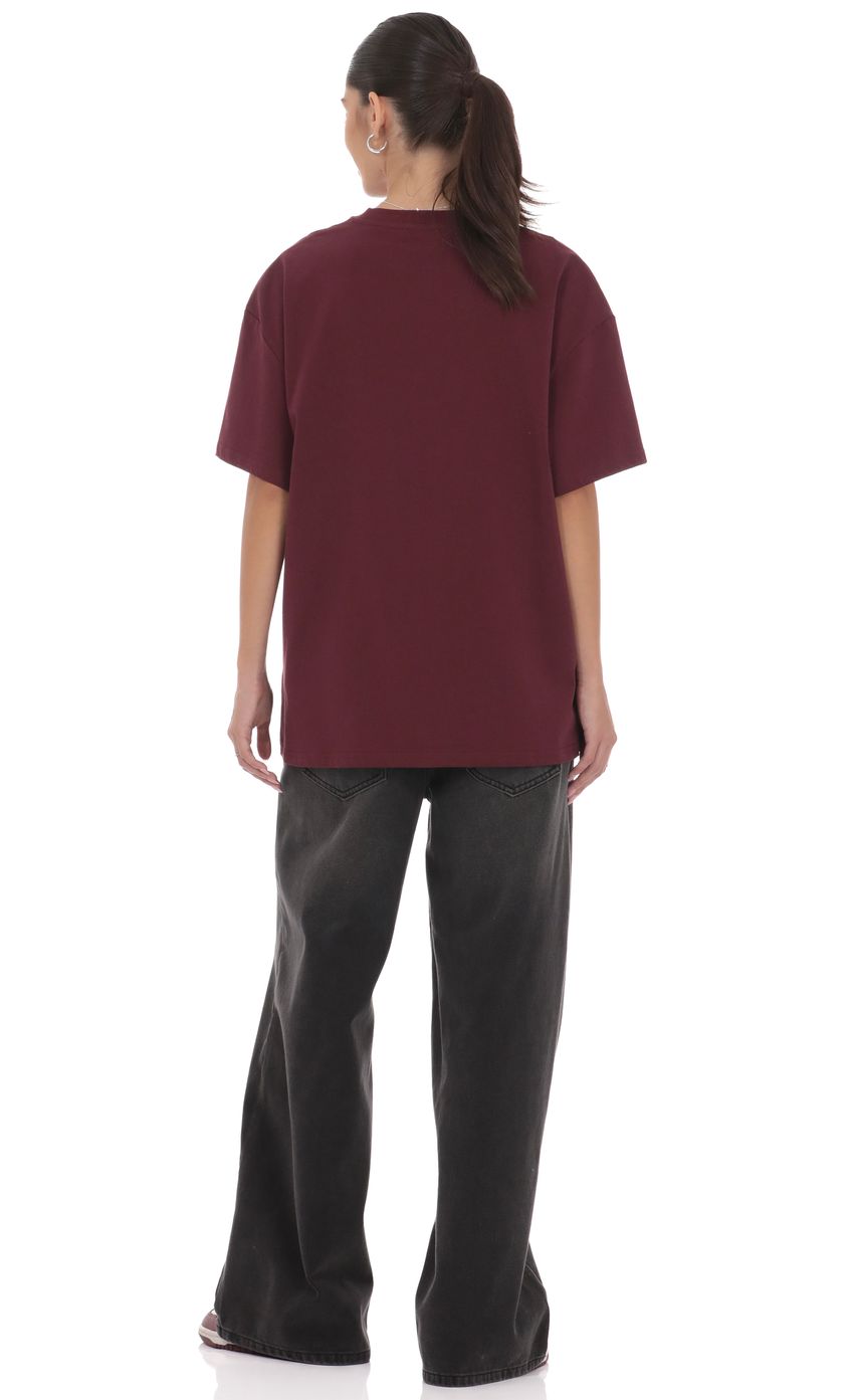 Product image for Lucy Graphic T-Shirt in Burgundy