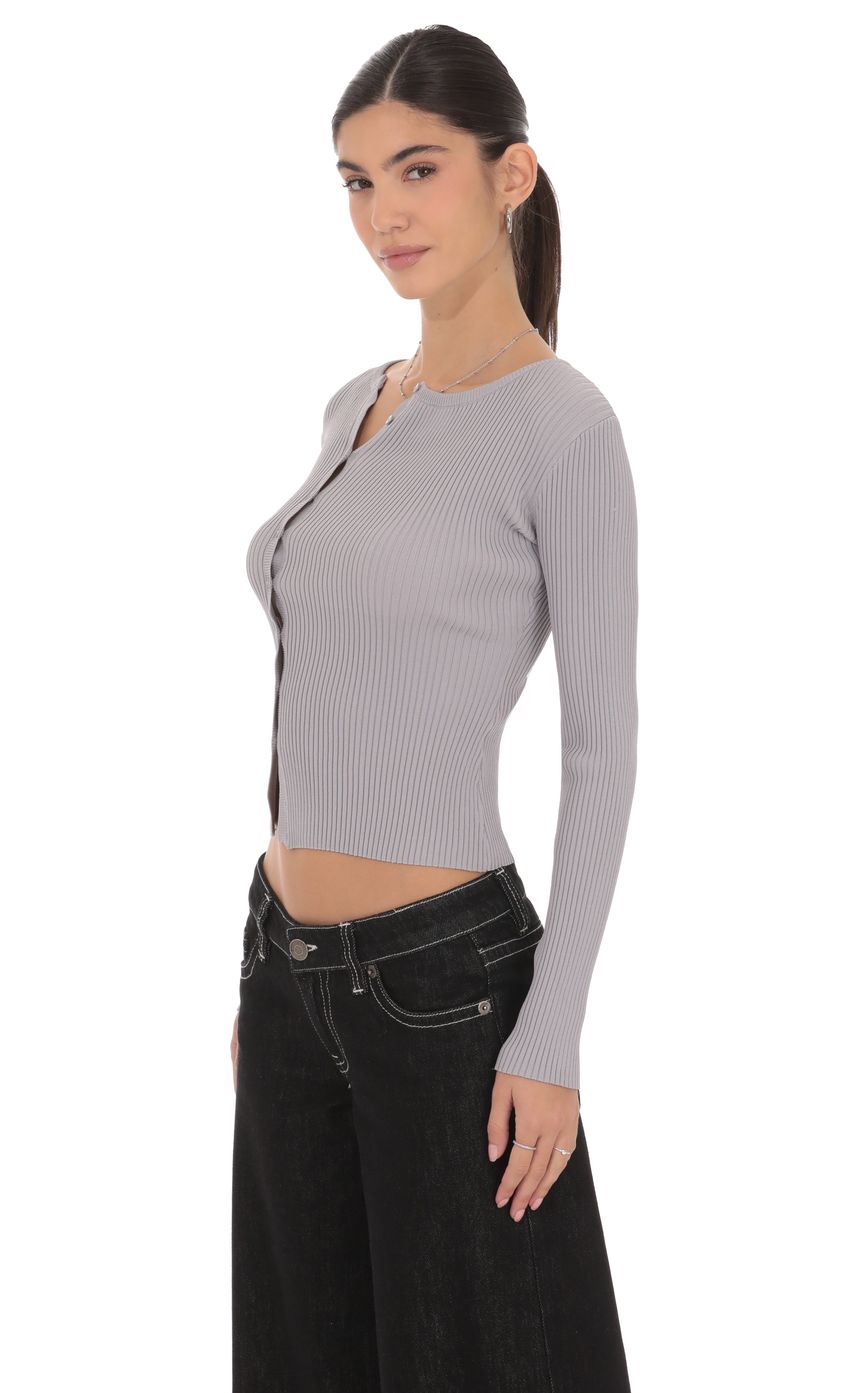 Product image for Off Center Cardigan in Grey