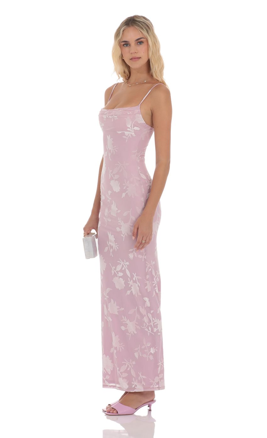 Picture Velvet Floral Cowl Neck Maxi Dress in Lilac. Source: https://media-img.lucyinthesky.com/data/product-media/850xAUTO/d144d0a8-3e0d-48f5-8bd8-4d8fd44a871e.jpg