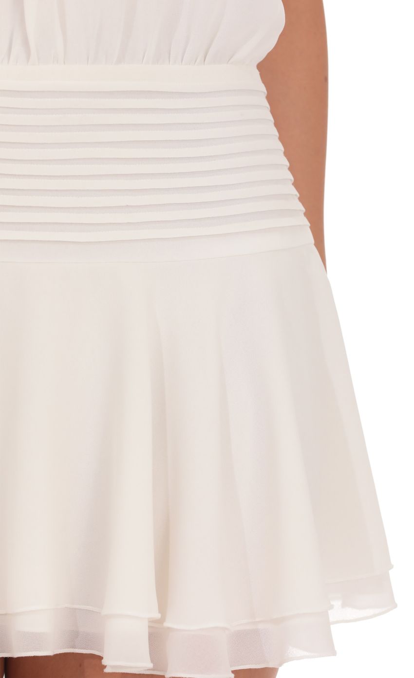 Product image for Halter Neckline Open Back Mini Dress in White