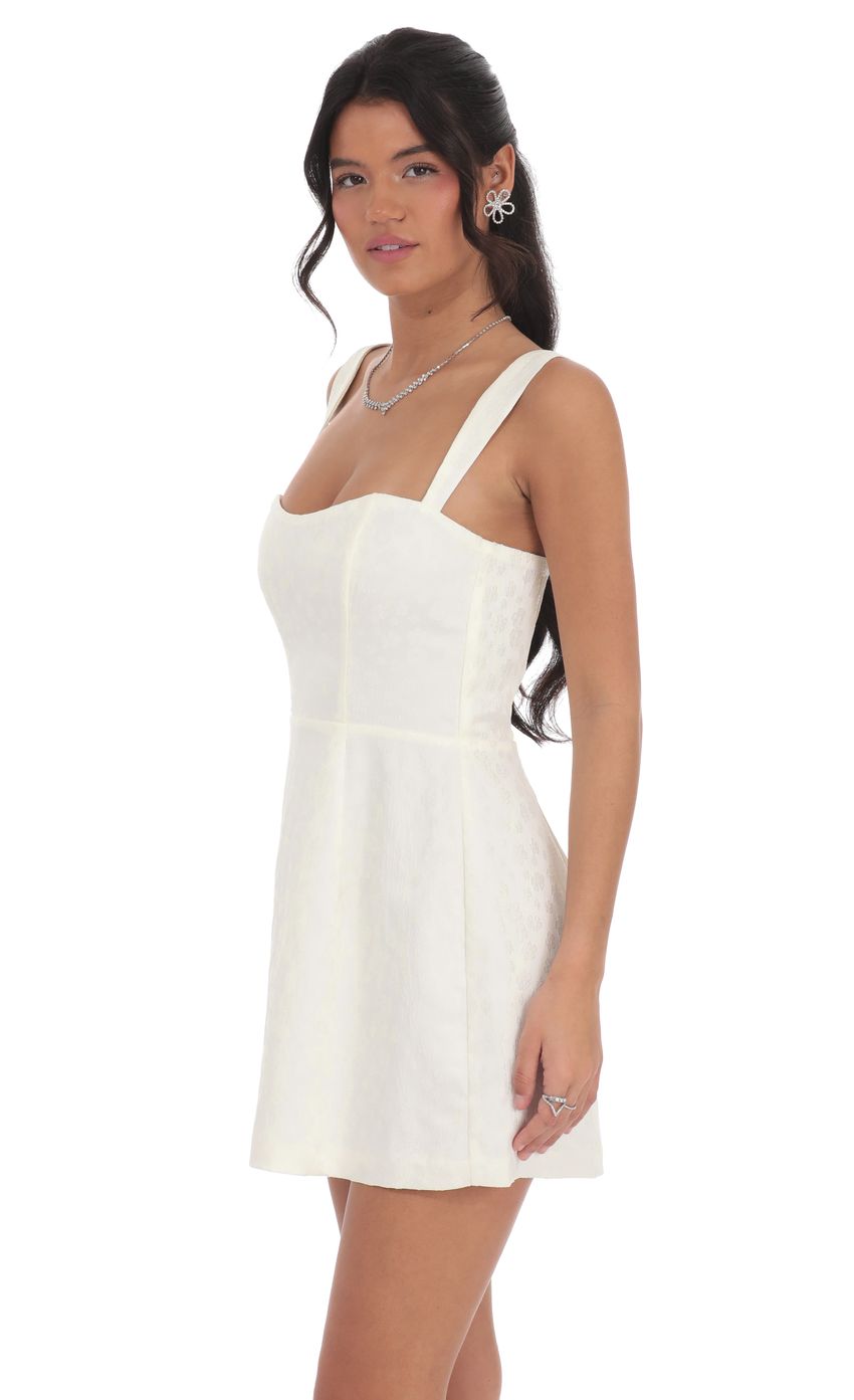 Product image for Jacquard Corset A-Line Dress in White