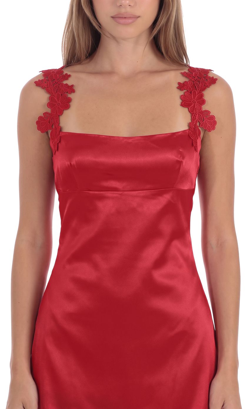 Product image for Floral Appliqué Mini Dress in Red