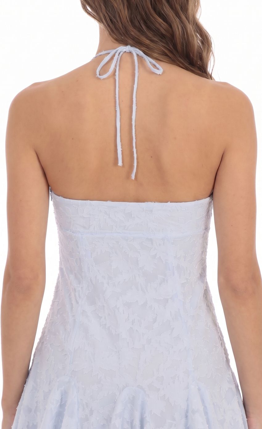 Product image for Floral Halter Dress in Light Blue