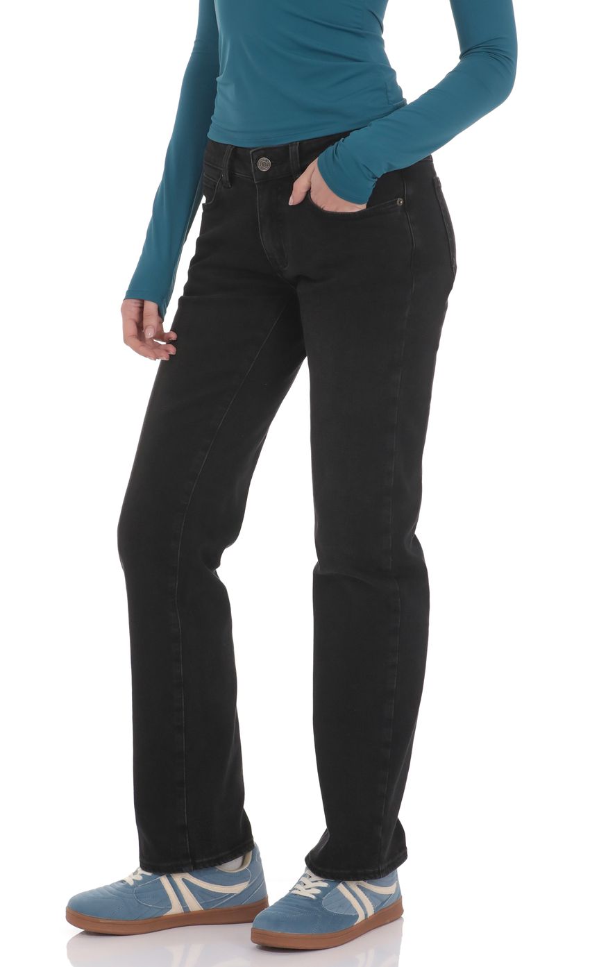 Product image for Low Rise Straight Leg Jeans in Black