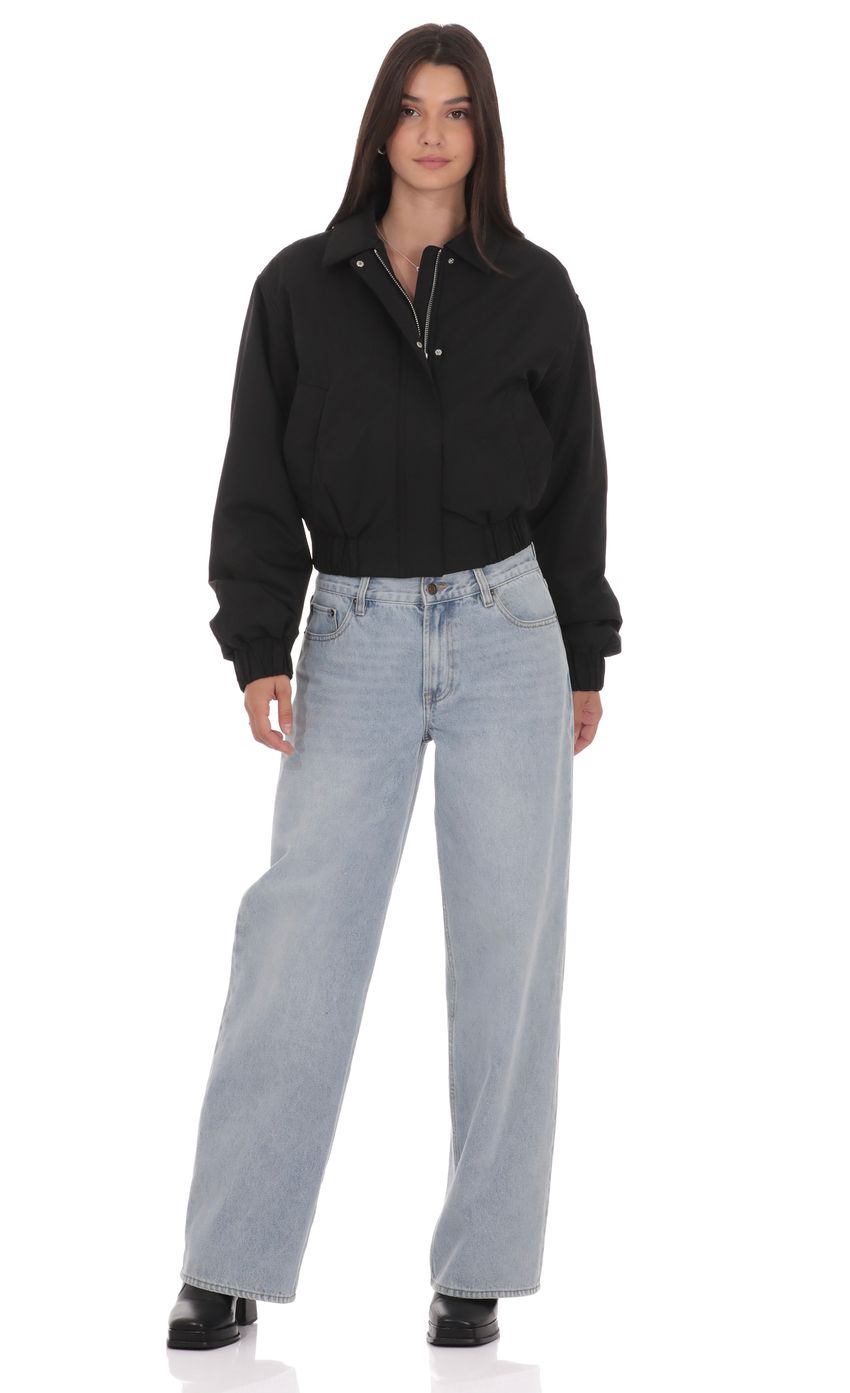 Изображение товара для Черный бомбер с воротником