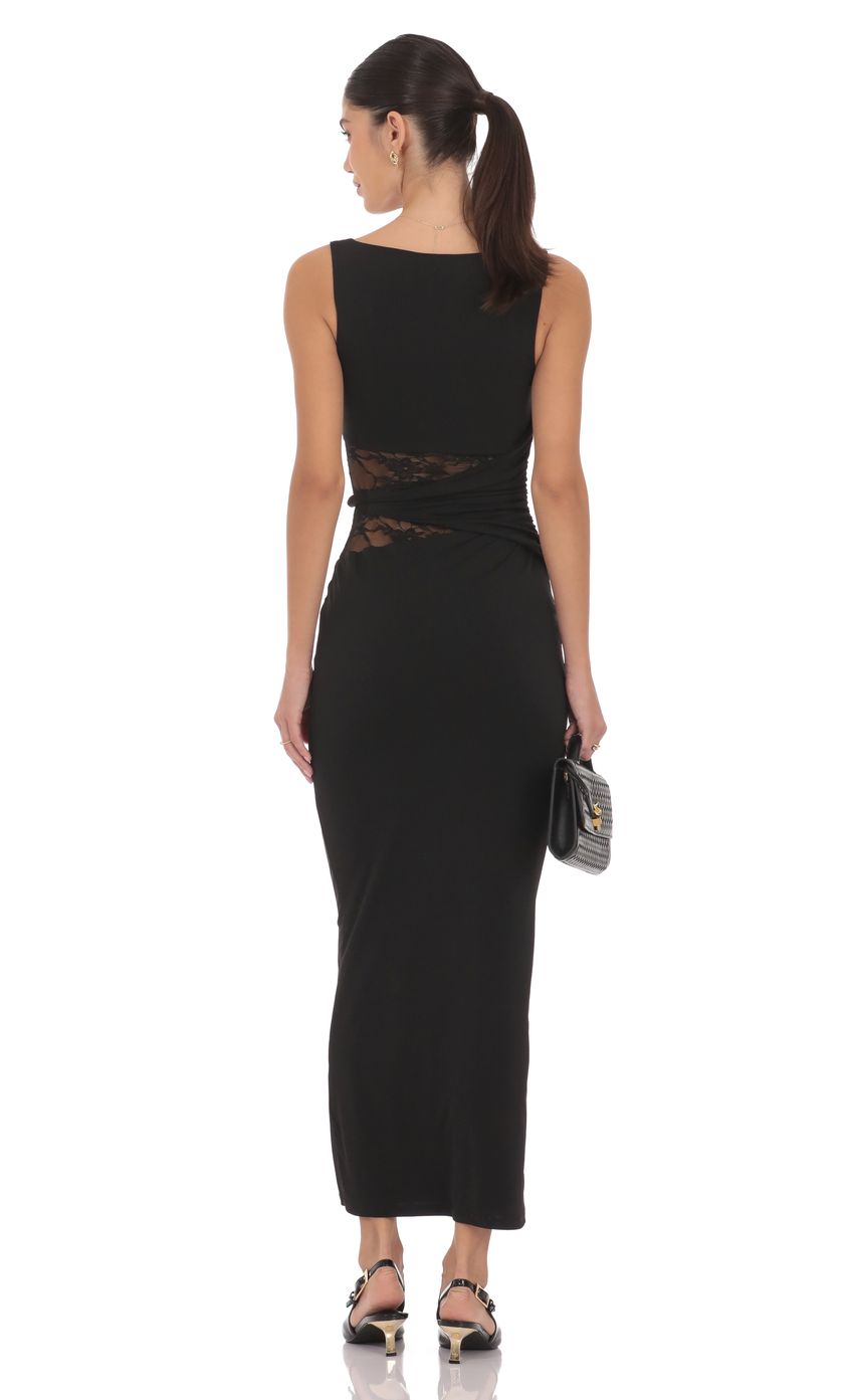 Product image for Lace Cutout Maxi Dress in Black