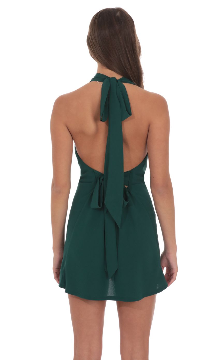 Product image for Cowl Neck Halter Dress in Green