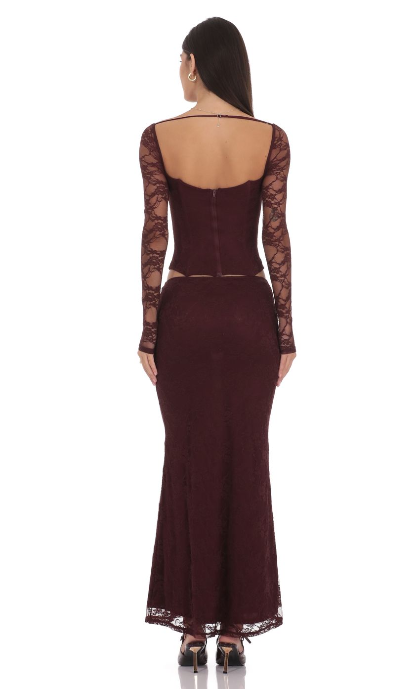 Изображение товара для Юбка из бордового кружева