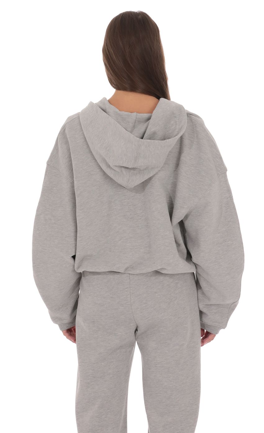 Изображение товара для Серое худи на молнии из флиса