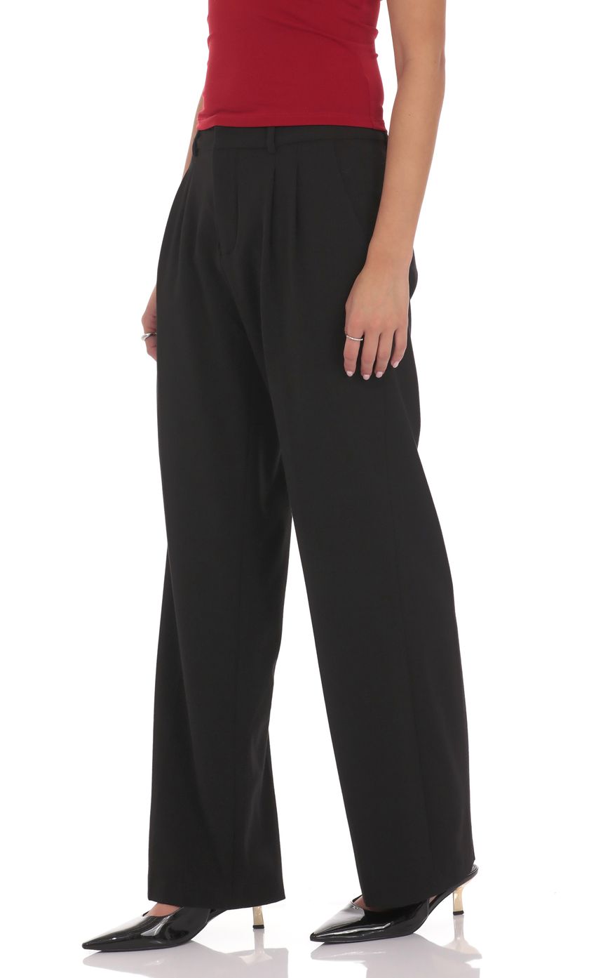 Изображение товара для Прямые брюки c защипами в чёрном цвете