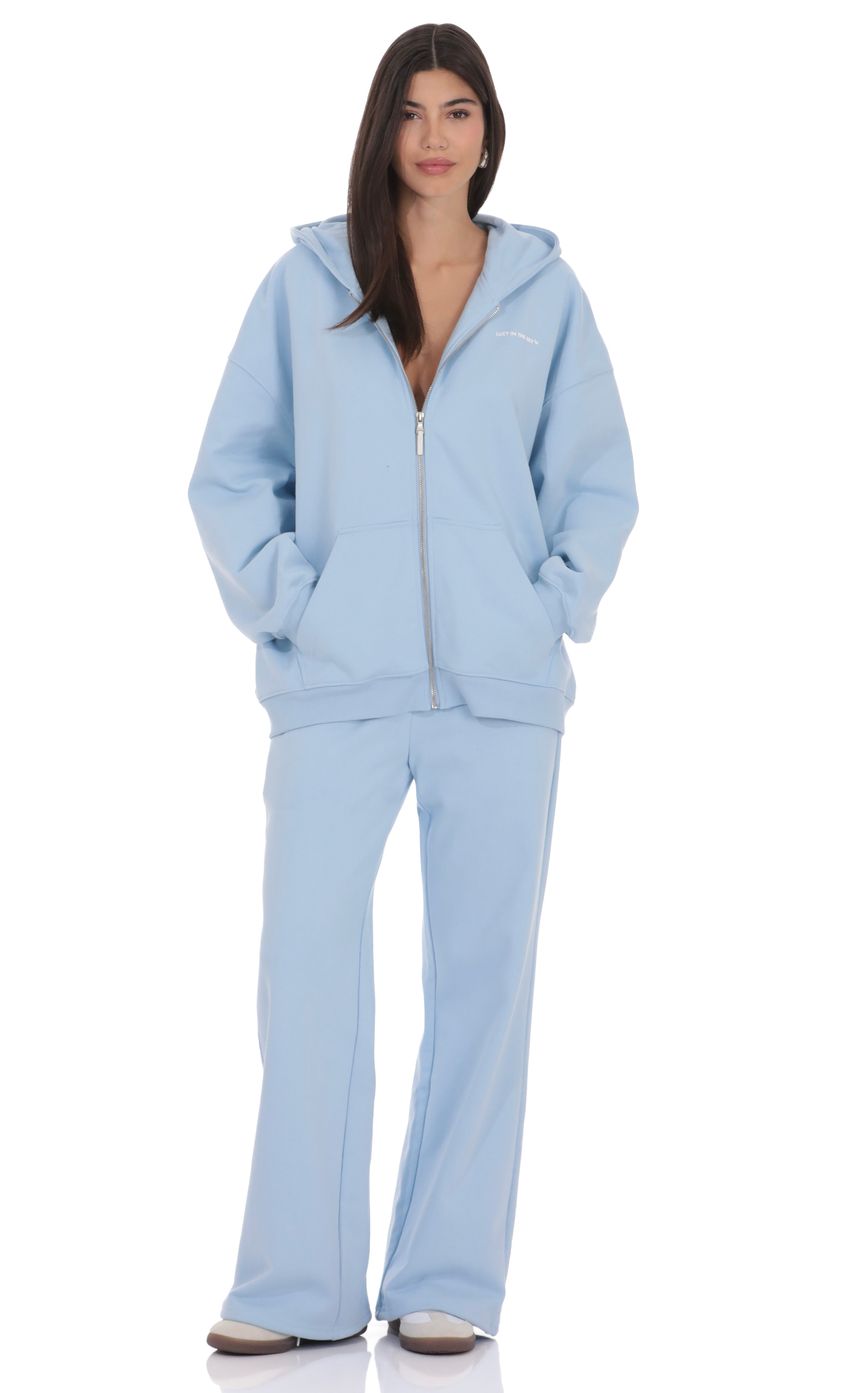 Изображение товара для Синее худи оверсайз на молнии