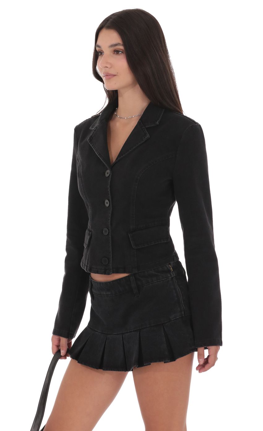 Product image for Cropped Denim Jacket in Black