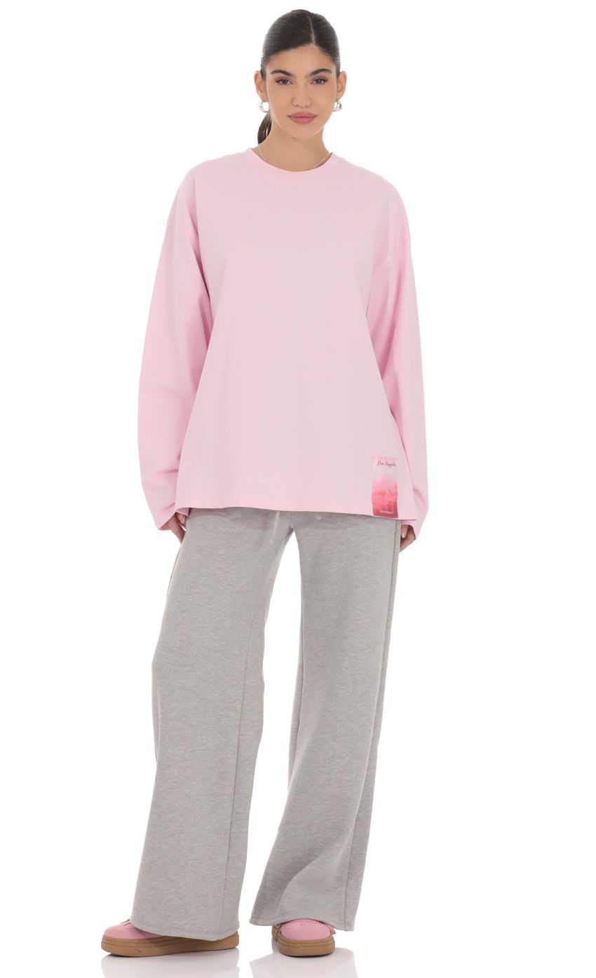 Product image for Lucy Graphic Crewneck Shirt in Pink