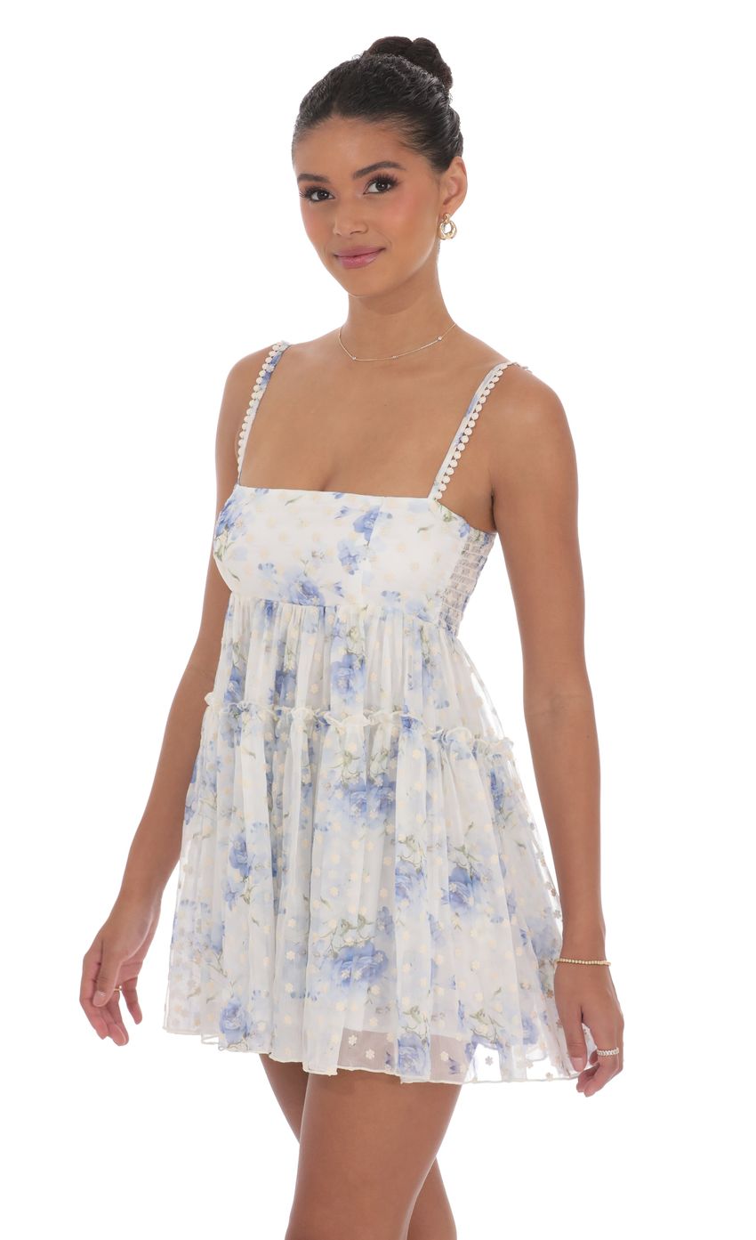 Picture Floral Babydoll Dress in White. Source: https://media-img.lucyinthesky.com/data/product-media/850xAUTO/dedc6a24-60ac-4118-a327-93e1cfe2ada3.jpg