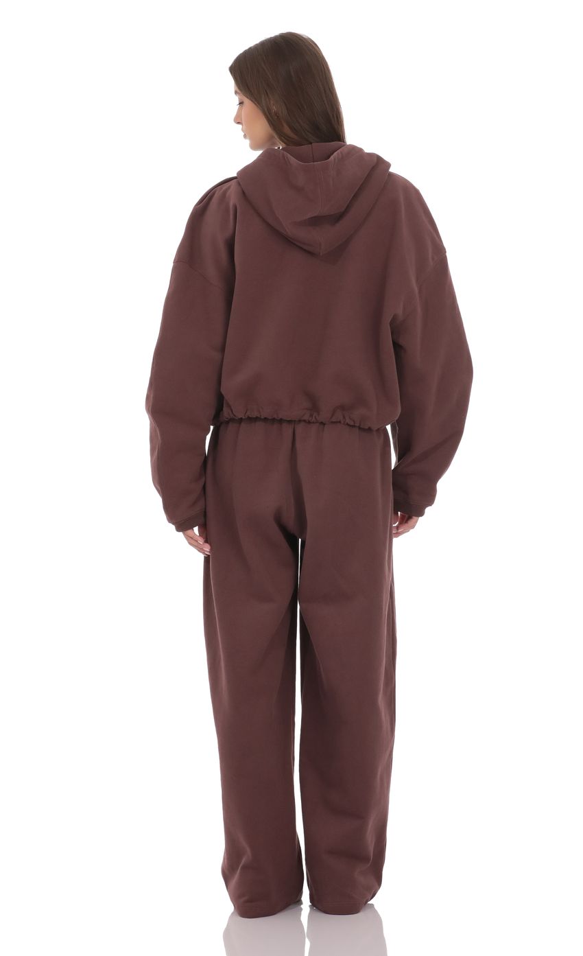 Изображение товара для Флисовые спортивные брюки в коричневом цыете