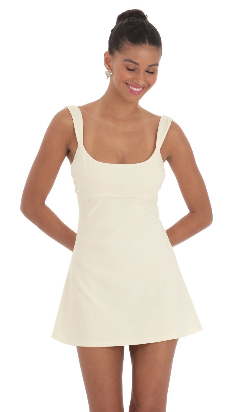 Product image for Wide Strap Flare Dress in Ivory