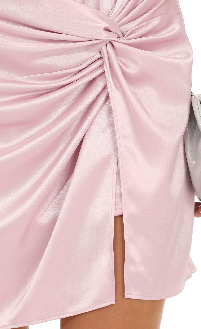 Product image for Strapless Ruched Mini Dress in Blush Pink