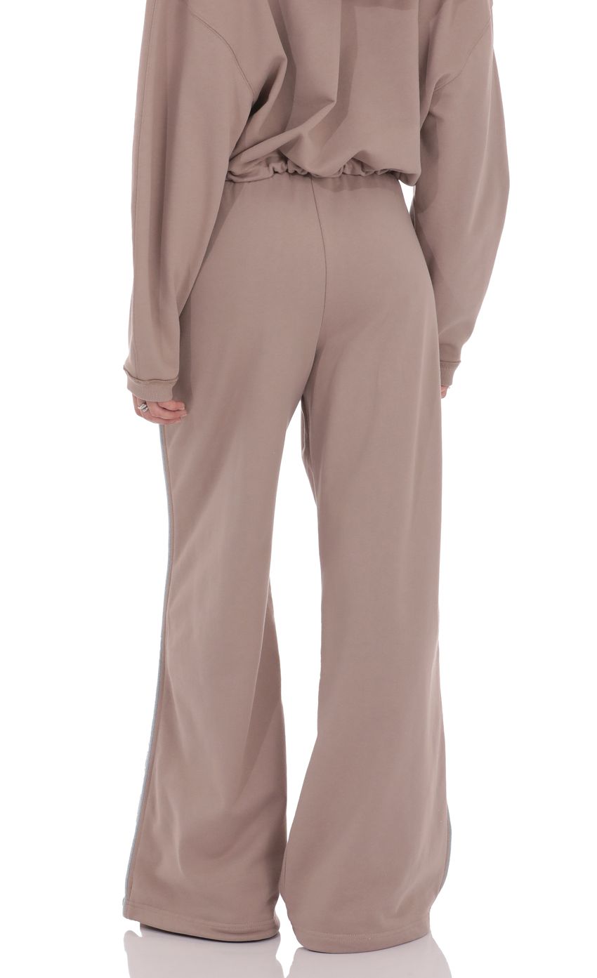 Product image for Two-Toned Cinchable Sweatpants Pants in Taupe