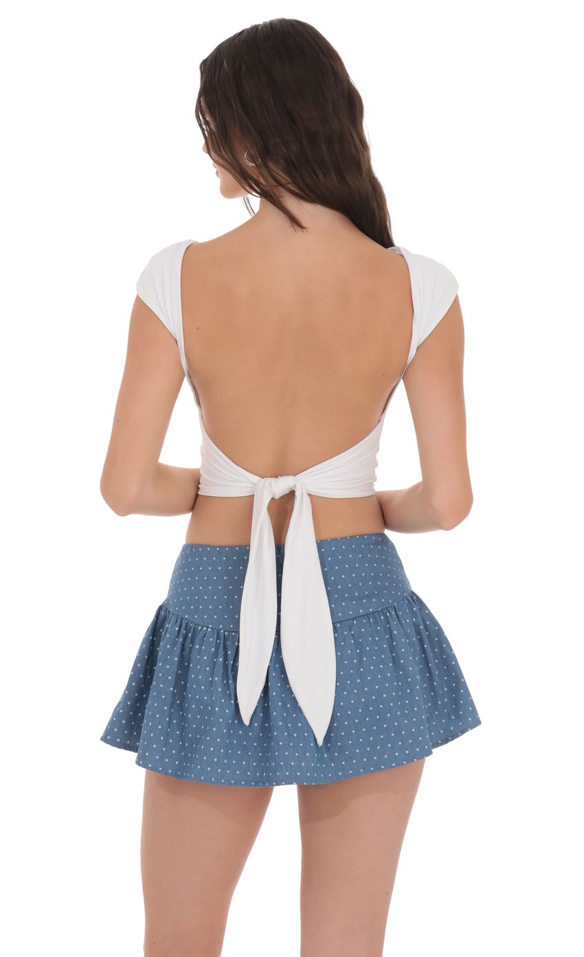 Product image for Dotted Flare Skort in Denim Blue